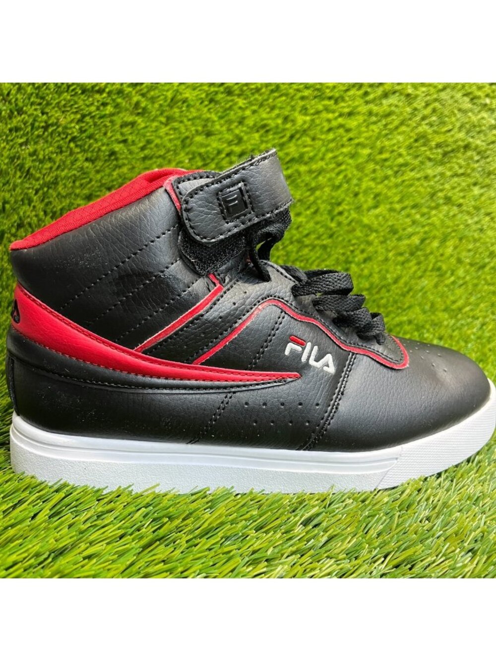 Fila Vulc 13 Mid Mens Size 7 Black Red White Athletic Leather Shoes Sneakers
